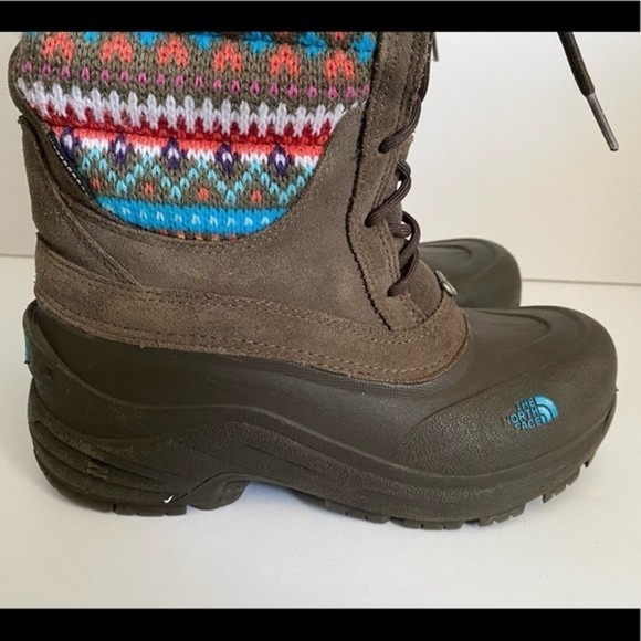 The North Face Shellista Girls faux fur lined multicolor heat‎ seeker boot Sz 4 - Picture 3 of 10